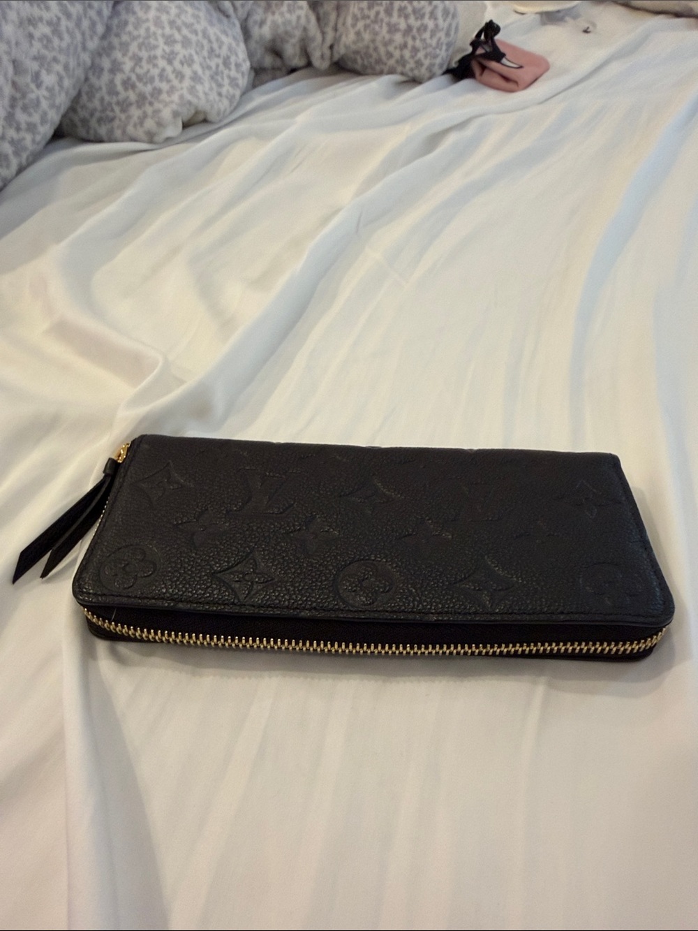 Louis Vuitton Black Monogram Empreinte Zip-Around Wallet with Gold Hardware - Picture 10 of 15
